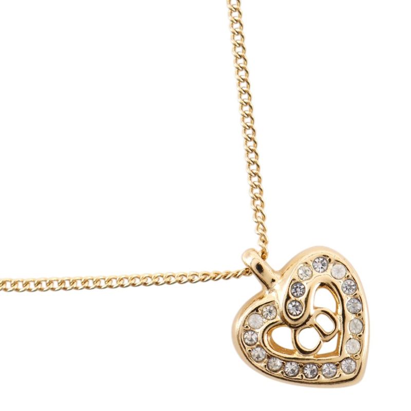 Dior CD Heart Earrings Set Gold Plated Necklace