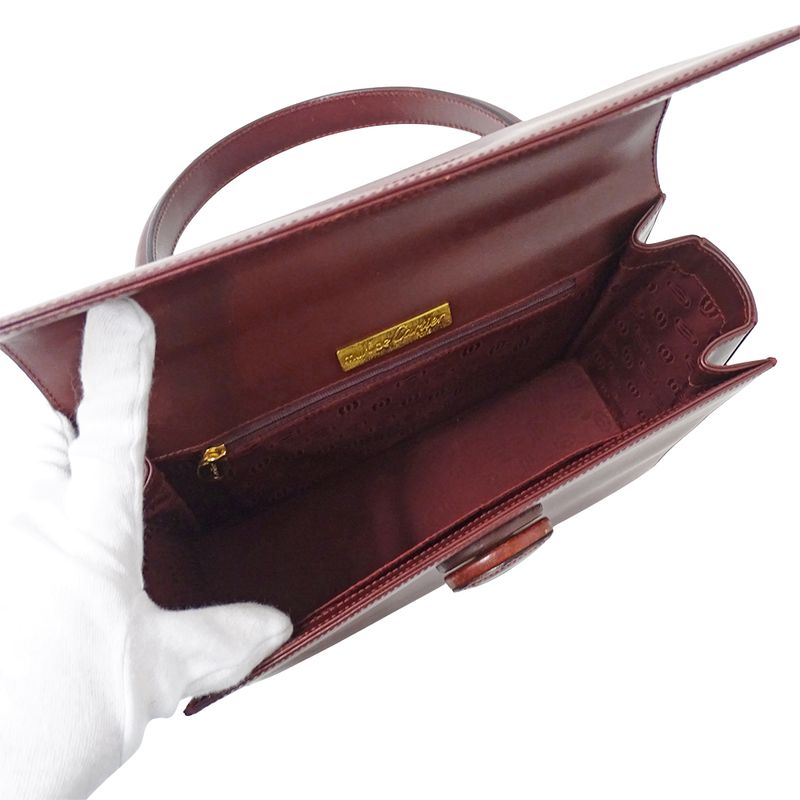 Cartier Bag Handbag Must Have Leather Bordeaux Wine Red