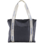 Chanel Sportsline Logo Nylon Gray Tote