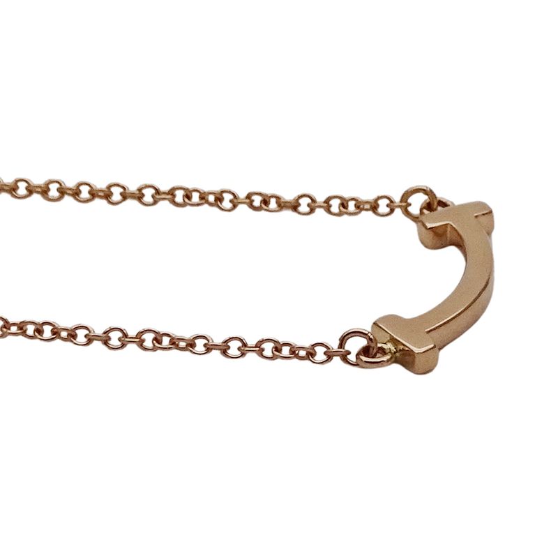 Tiffany & Co. Necklace T Smile Mini Pink Gold