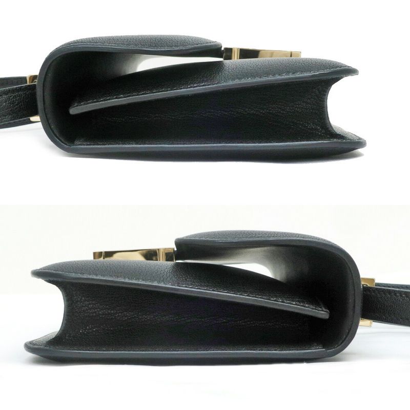 Hermes Constance Elan Miroir Chevre Chambre Black Gold Shoulder Bag