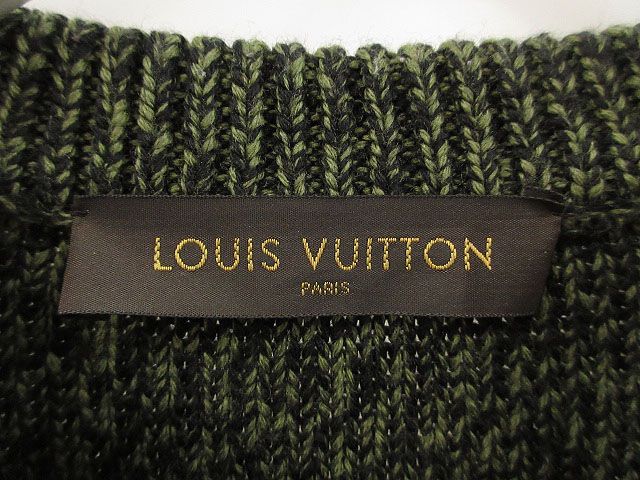 Louis Vuitton Cable Knit Sweater M Green Top Green-black