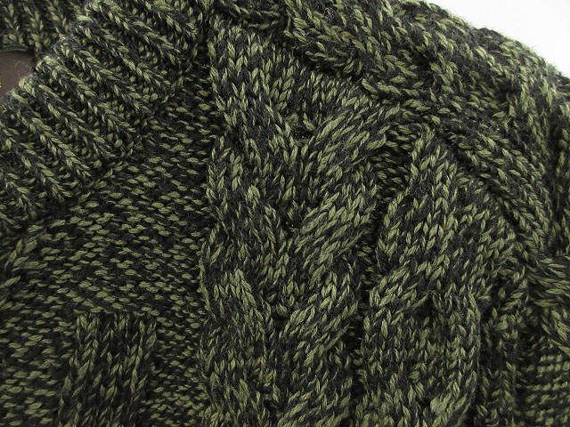 Louis Vuitton Cable Knit Sweater M Green Top Green-black