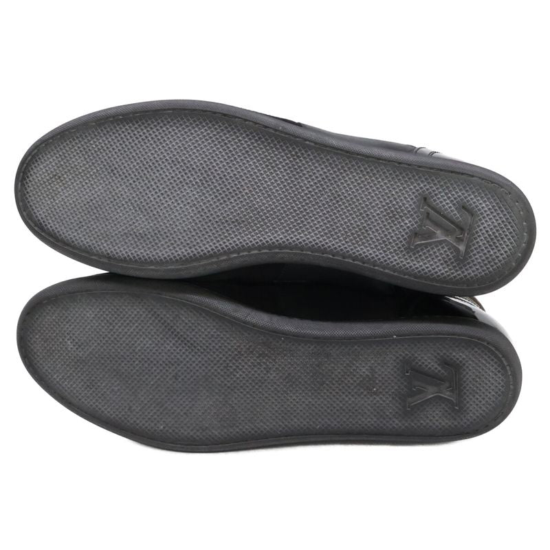 Louis Vuitton Move Up Suede Monogram Canvas High Cut Sneakers 37.5 ) Black Brown