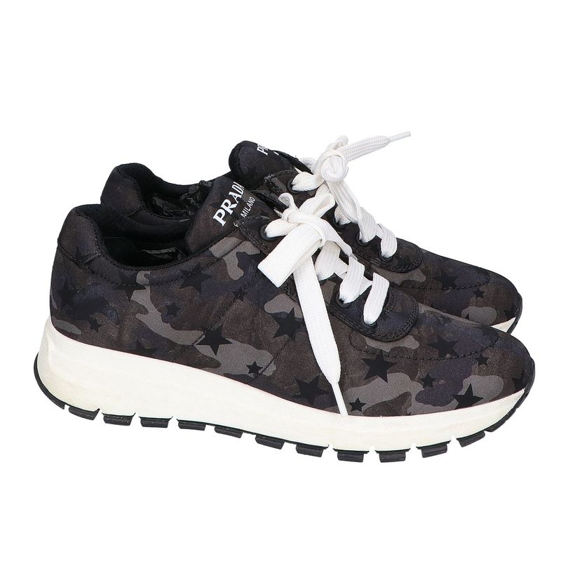 Prada Camouflage Star Sneakers 37 ) Black