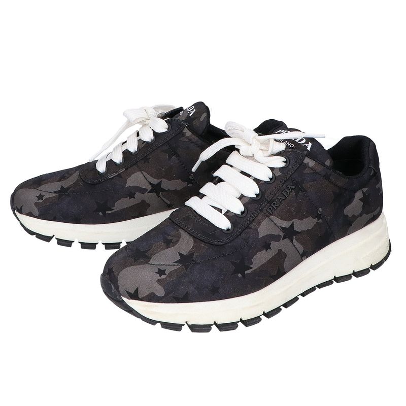 Prada Camouflage Star Sneakers 37 ) Black