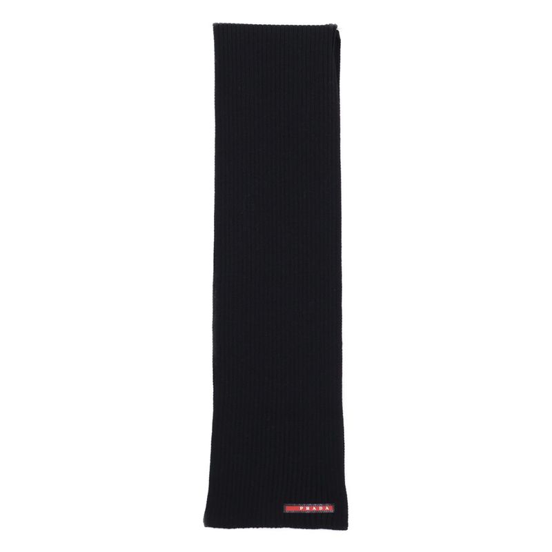 Prada Sport Ribbed Knit Scarf ) Black