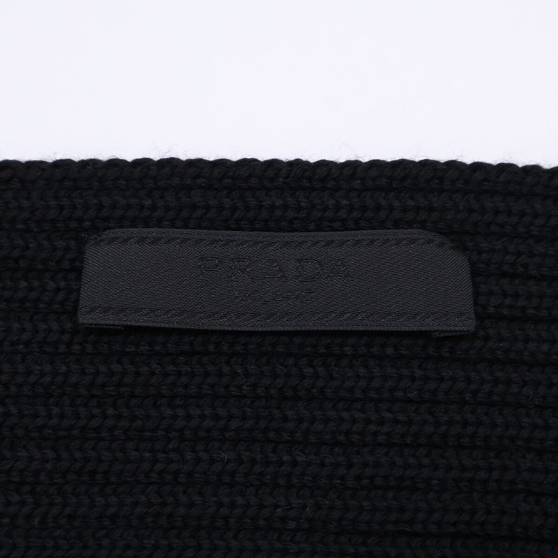 Prada Sport Ribbed Knit Scarf ) Black