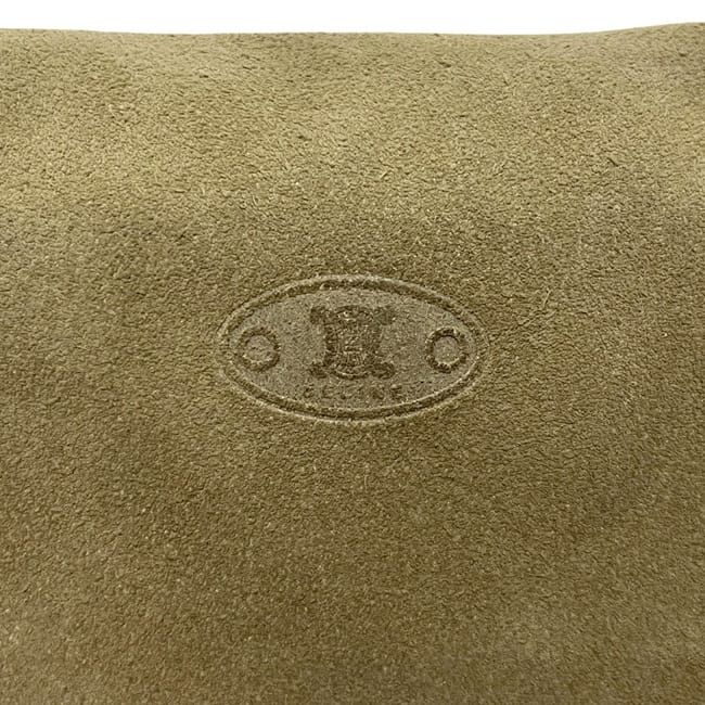 Celine Shoulder Bag Beige Suede Leather