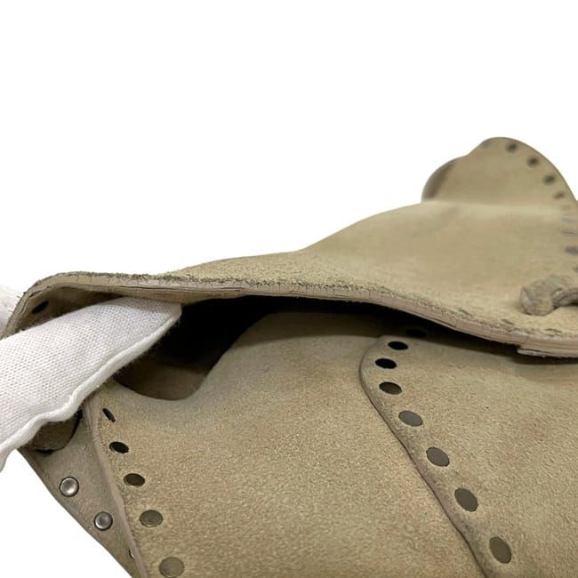 Celine Shoulder Bag Beige Suede Leather