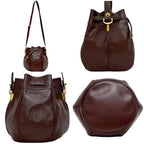 Cartier Drawstring Shoulder Bag Gold Must Bordeaux