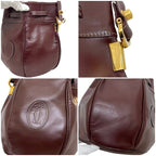 Cartier Drawstring Shoulder Bag Gold Must Bordeaux