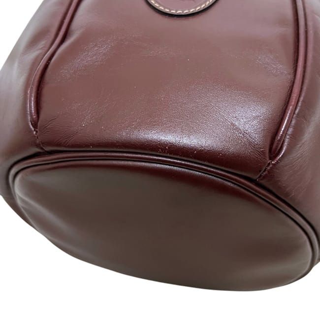 Cartier Drawstring Shoulder Bag Gold Must Bordeaux