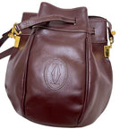 Cartier Drawstring Shoulder Bag Gold Must Bordeaux