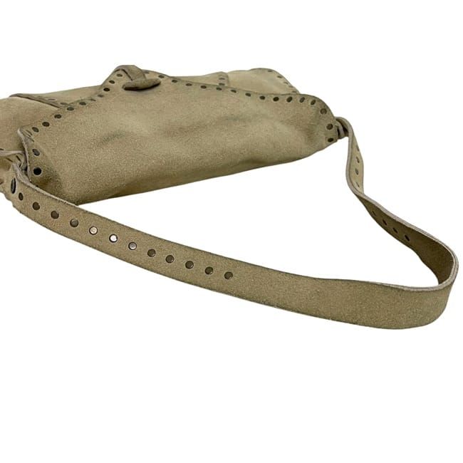 Celine Shoulder Bag Beige Suede Leather