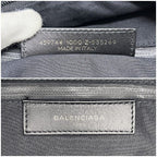 Balenciaga Backpack Black Leather Canvas