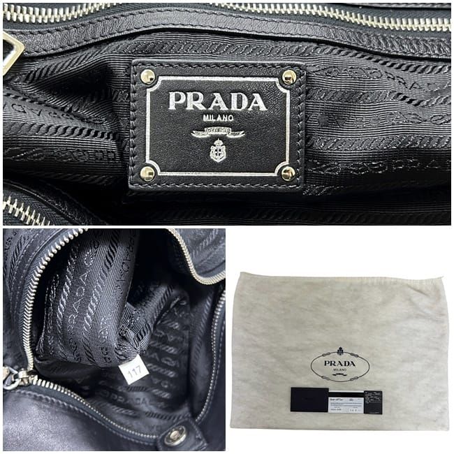 Prada Chain Tote Black Nero Leather