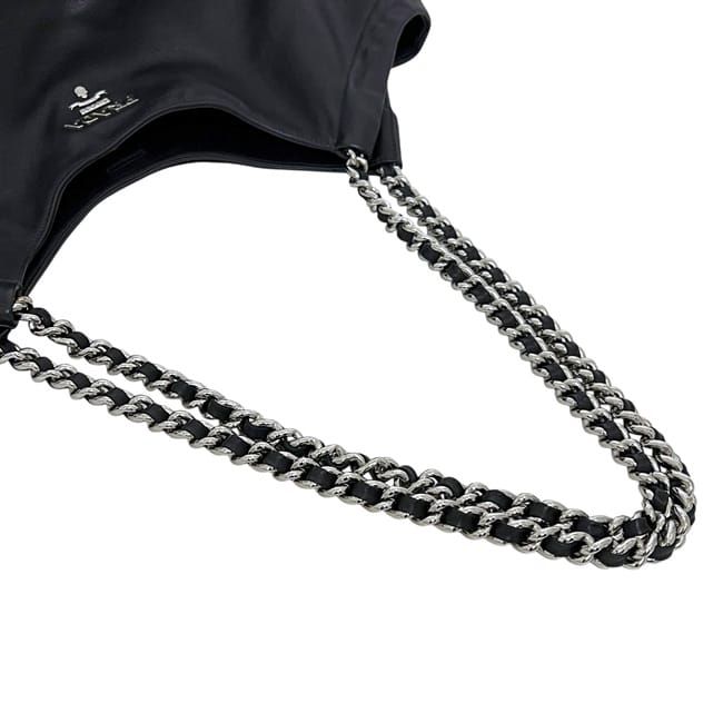 Prada Chain Tote Black Nero Leather