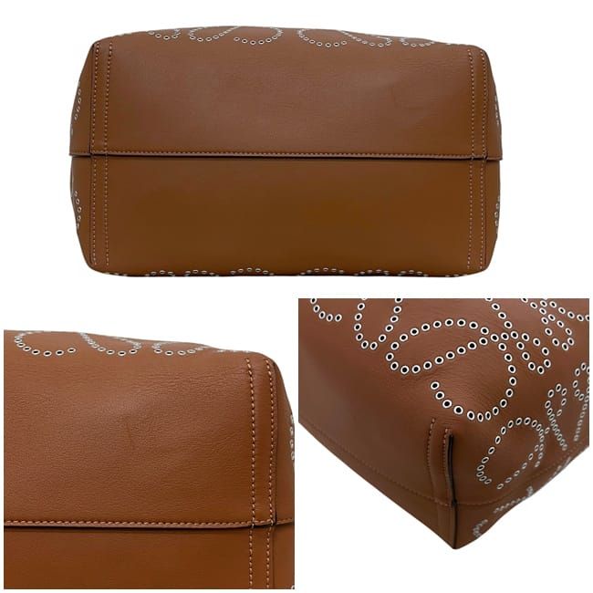 Loewe T Tote Brown Anagram Studded