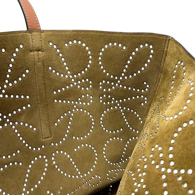 Loewe T Tote Brown Anagram Studded