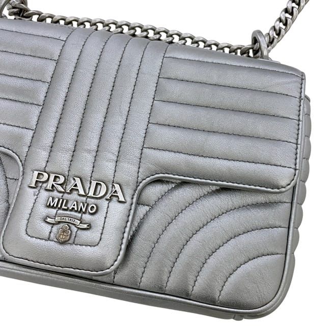 Prada Chain Shoulder Bag Silver Diagram