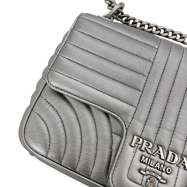 Prada Chain Shoulder Bag Silver Diagram