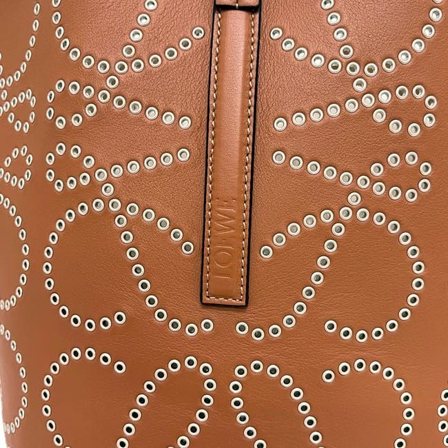 Loewe T Tote Brown Anagram Studded