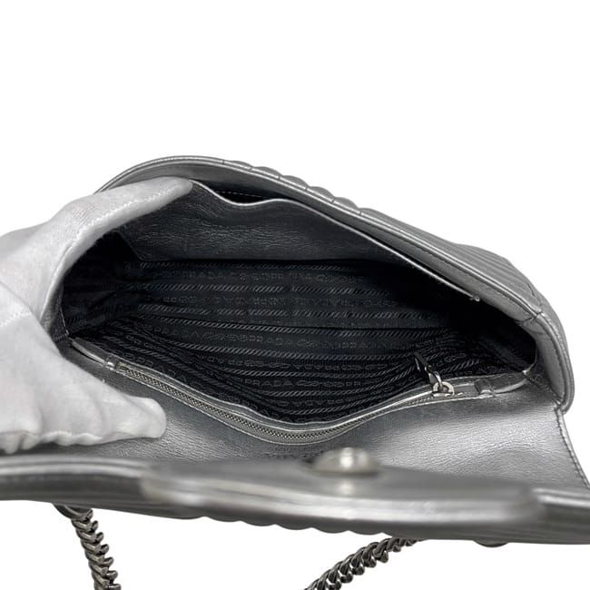 Prada Chain Shoulder Bag Silver Diagram