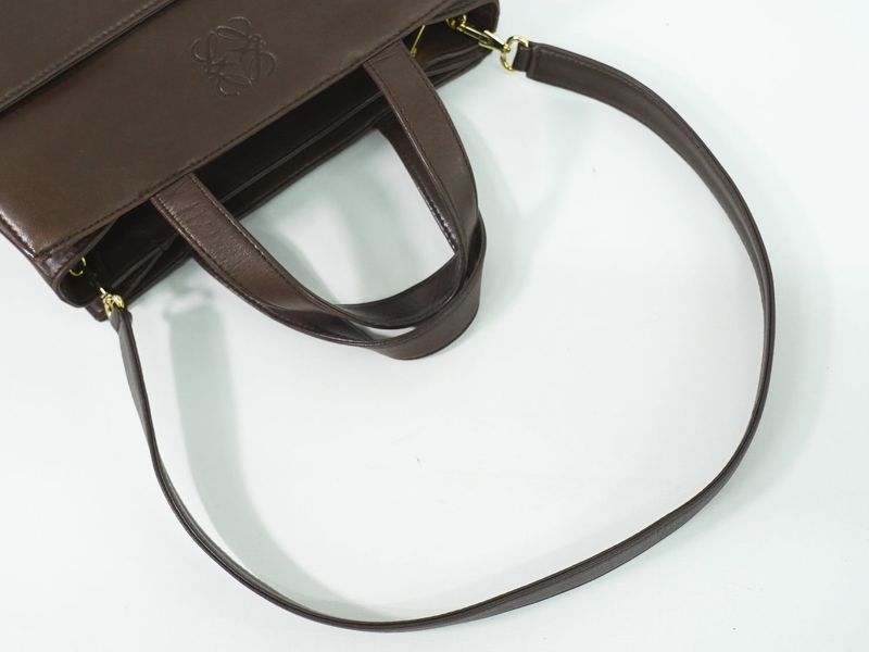 Loewe Anagram 2-Way Shoulder Bag Leather Brown