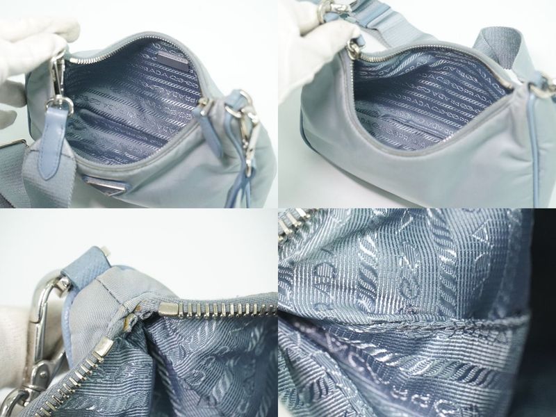 Prada Re Edition Shoulder Bag Pochette Nylon Light Blue