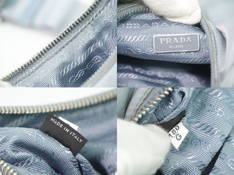 Prada Re Edition Shoulder Bag Pochette Nylon Light Blue