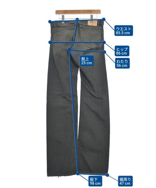 Balenciaga Denim Pants Cotton Dark Gray