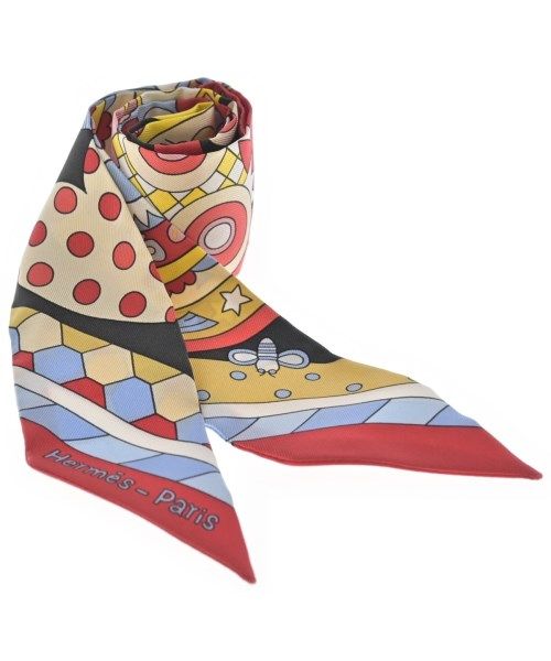 Hermes Bandana Scarf Silk Red Yellow Pink