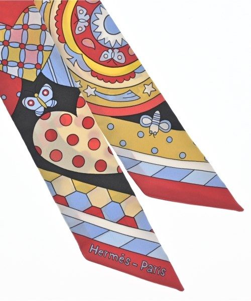 Hermes Bandana Scarf Silk Red Yellow Pink