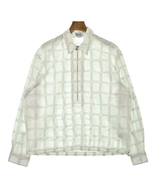 Hermes Casual Shirt Cotton White Light Gray