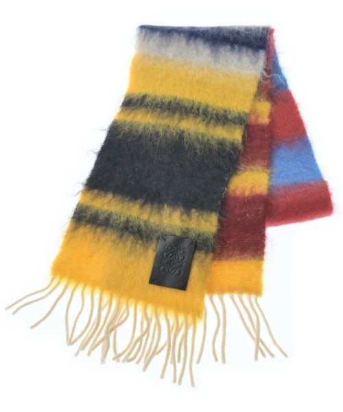 Loewe Scarf Wool Black Yellow Red