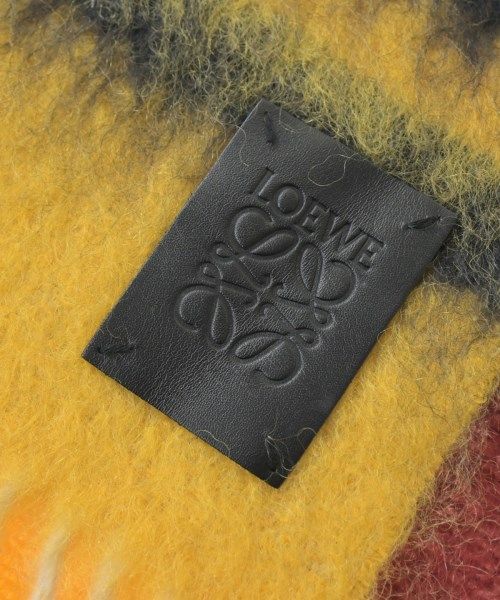 Loewe Scarf Wool Black Yellow Red