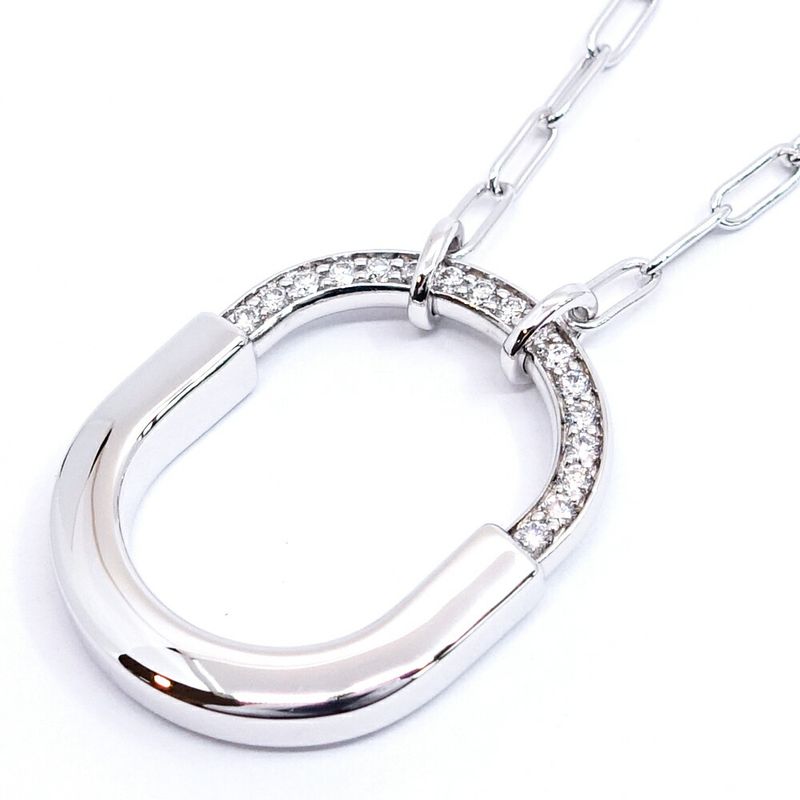 Tiffany & Co. 18K White Gold Rock Necklace Diamond