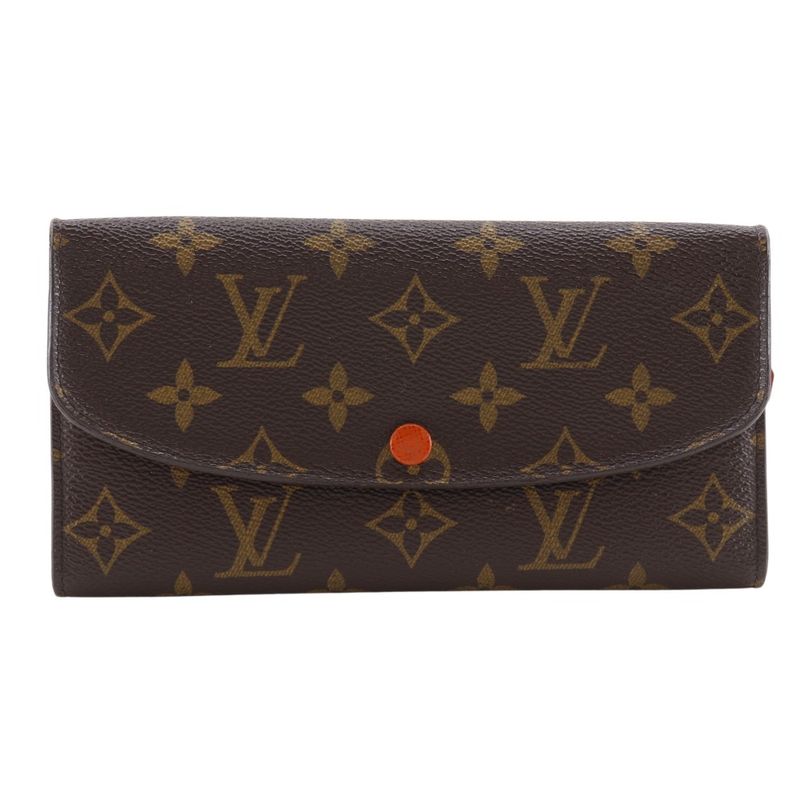 Louis Vuitton Emily Monogram Canvas Brown Orange Long
