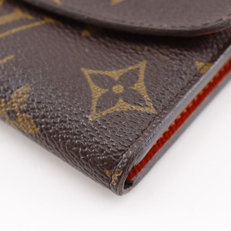 Louis Vuitton Emily Monogram Canvas Brown Orange Long
