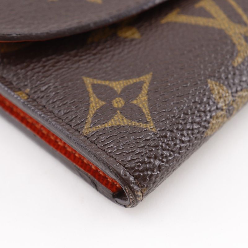 Louis Vuitton Emily Monogram Canvas Brown Orange Long