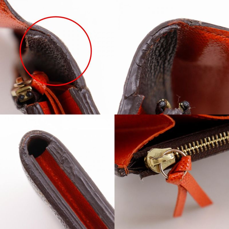 Louis Vuitton Emily Monogram Canvas Brown Orange Long