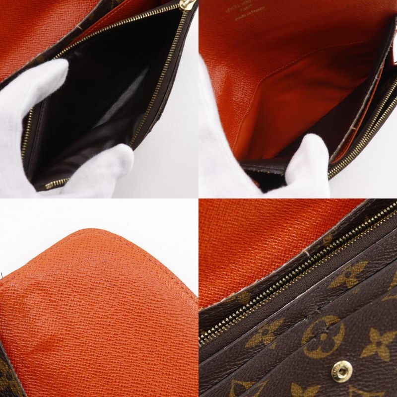 Louis Vuitton Emily Monogram Canvas Brown Orange Long