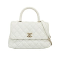 Chanel Coco Handle 24 Shoulder Bag White Gold Caviar
