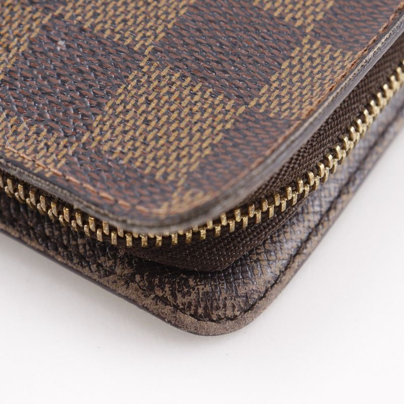 Louis Vuitton Porte Monet Zip Damier Canvas Brown Long
