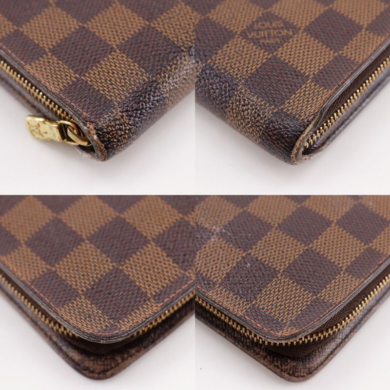 Louis Vuitton Porte Monet Zip Damier Canvas Brown Long
