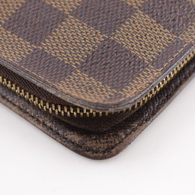 Louis Vuitton Porte Monet Zip Damier Canvas Brown Long