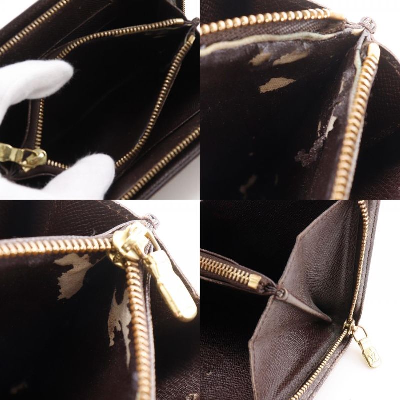 Louis Vuitton Porte Monet Zip Damier Canvas Brown Long