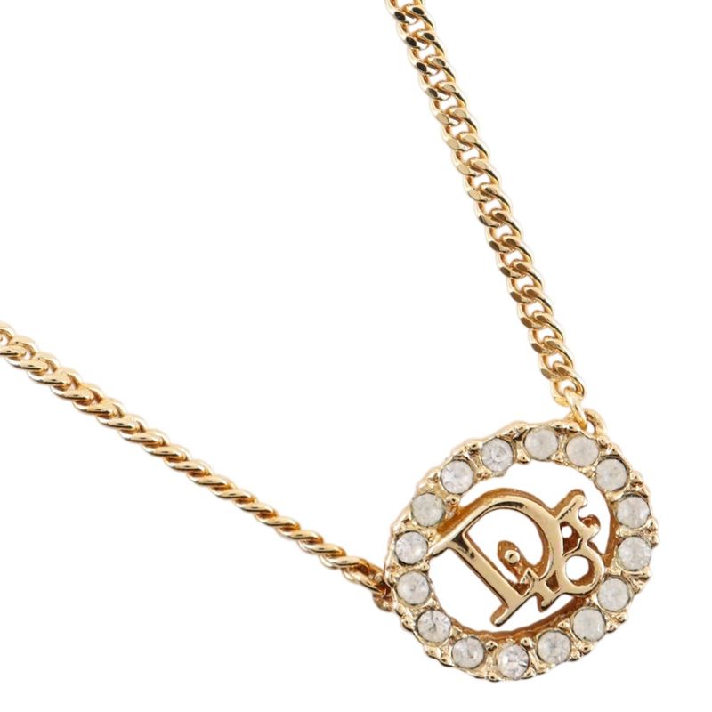 Dior Logo Earrings Set Gold Plated Necklace