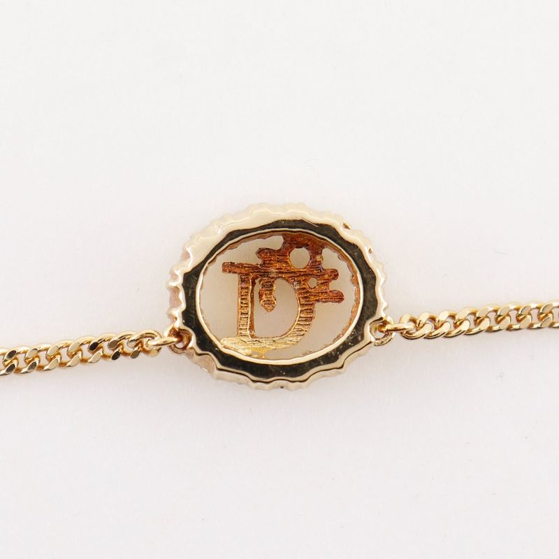 Dior Logo Earrings Set Gold Plated Necklace